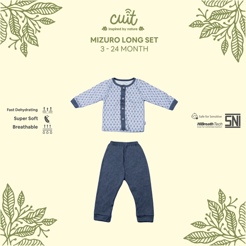 Product image CUIT Baby 3 Bulan - 2 Tahun Set Playsuit Anak Tangan Panjang Celana Panjang Mizuro Set L Blue