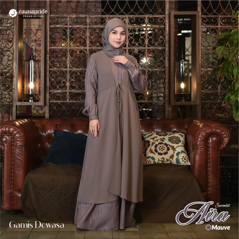 Product image RAUNAPRIDE OFFICIAL - SARIMBIT AIRA - MAUVE XL/16 GAMIS DEWASA