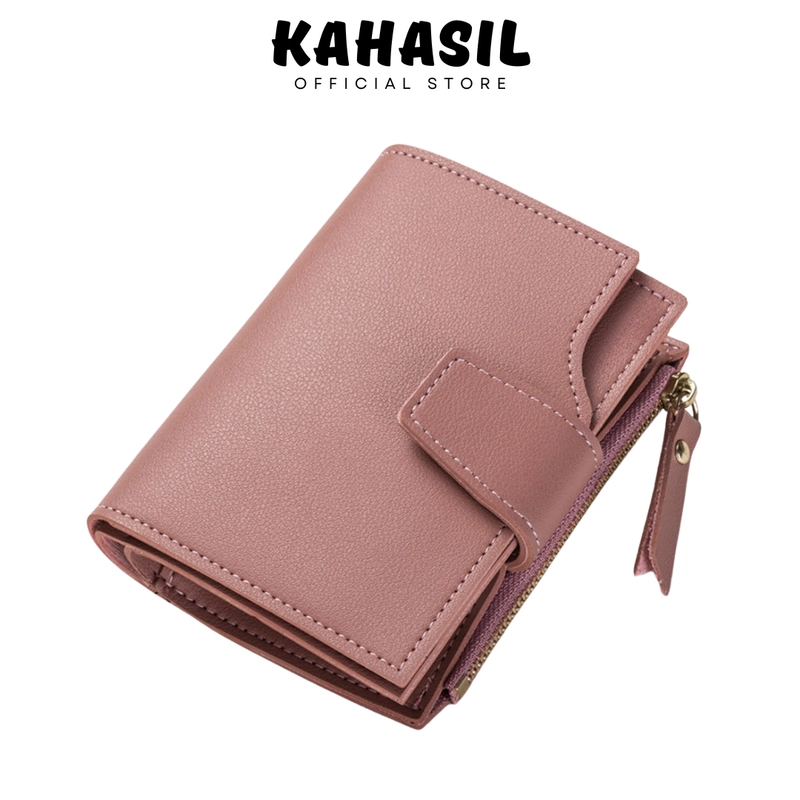 Product image KAHASIL - Dompet Lipat Wanita Pendek Bahan Kulit PU Leather KHDP47 all variant Dusty Pink