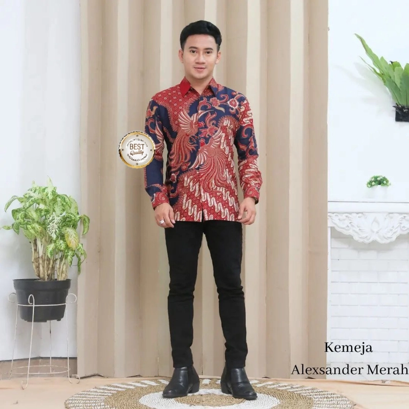 Product image Khisna collection - Kemeja Alexander batik the best M Merah