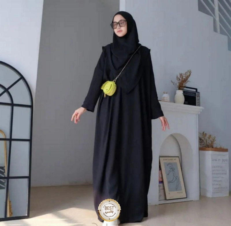 Product image Khisna collection - Gamis abaya angel sudah dapat jilbab Allsize Hitam