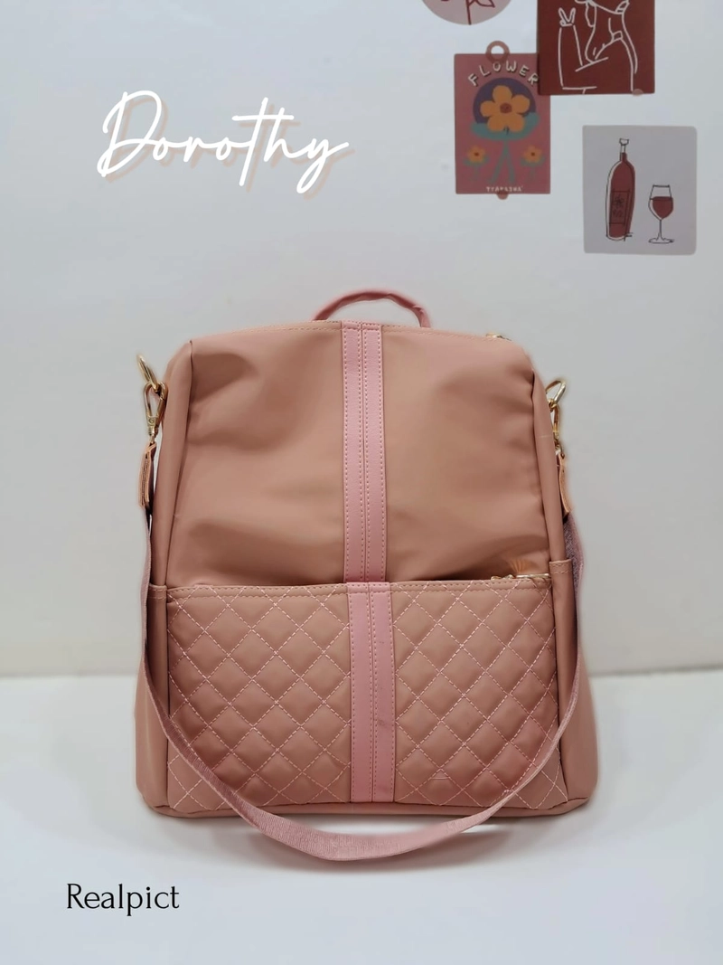 Product image CBL - Tas Ransel Wanita Bordir Waterproof Bahan Nilon Backpack Dorothy CBLC21DOROTHY Large Pink Salem