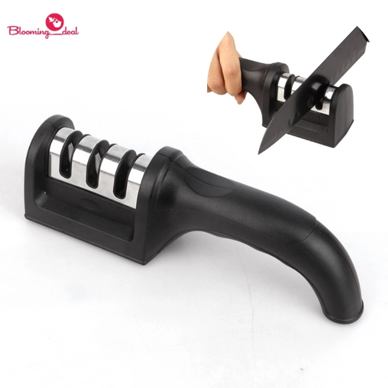 Product image Blooming_Deal - Alat Pengasah Pisau Gunting dengan Pegangan Ergonomis / Asahan Pisau 3 Tahap / Knife Sharpener PENGASAH RANDOM