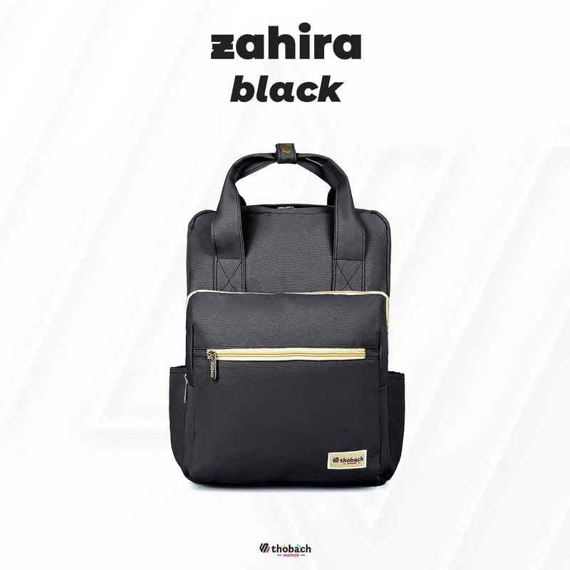 Product image Thobach official - THOBACH WOMAN-TAS RANSEL ZAHIRA BACKPACK LUCU CHEERFUL WANITA MULTIFUNGSI ALL SIZE BLACK
