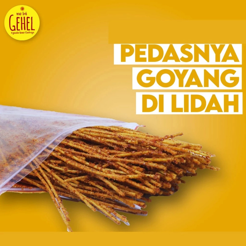 Product image Gehel Snack - Mie Lidi 66gr - Makanan Ringan 66gr Pedas Jeruk