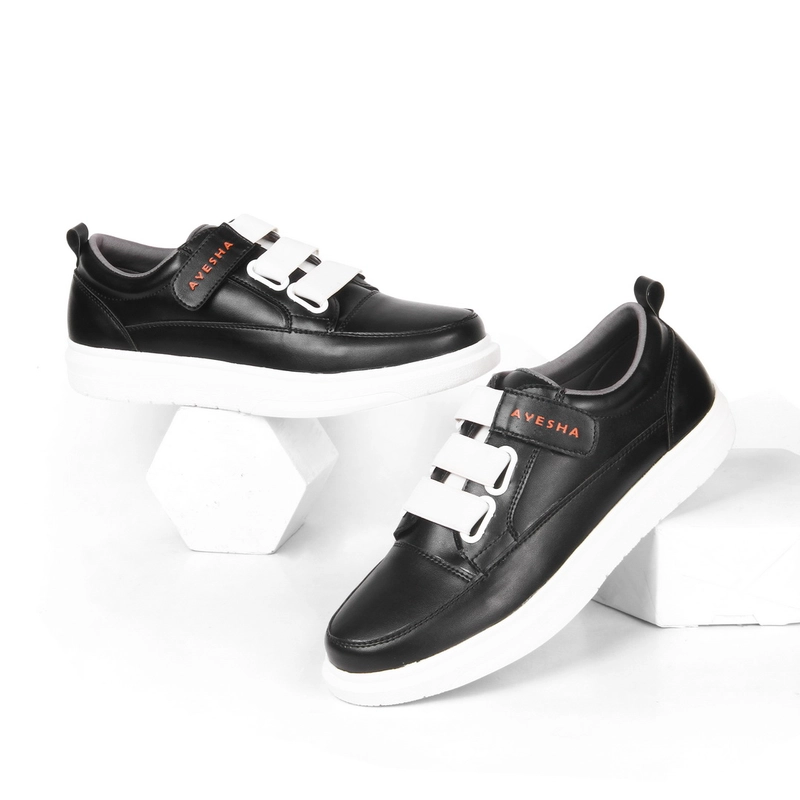 Product image AYESHA ALZ 9101 Black White Sepatu Sneakers Wanita Korea Kekinian 36 Black White