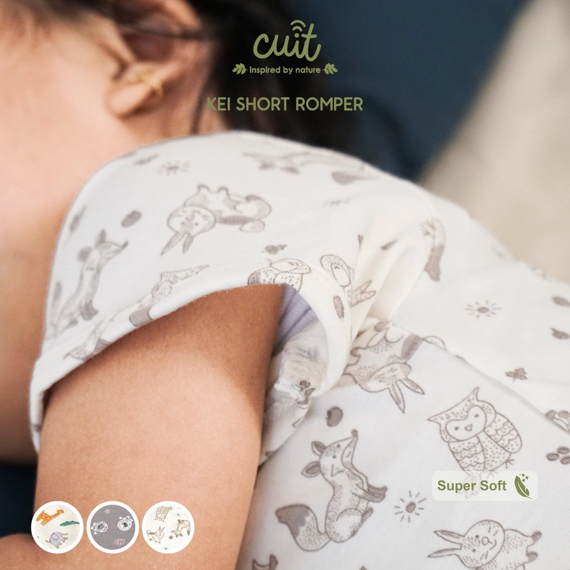 Product image Kintakun Baby - KINTAKUN BABY X CUIT Baby 0-12 Bulan Kei Short Romper Jumper Bayi Motif Karakter III NB (0-3 Bulan) Jungle Joy