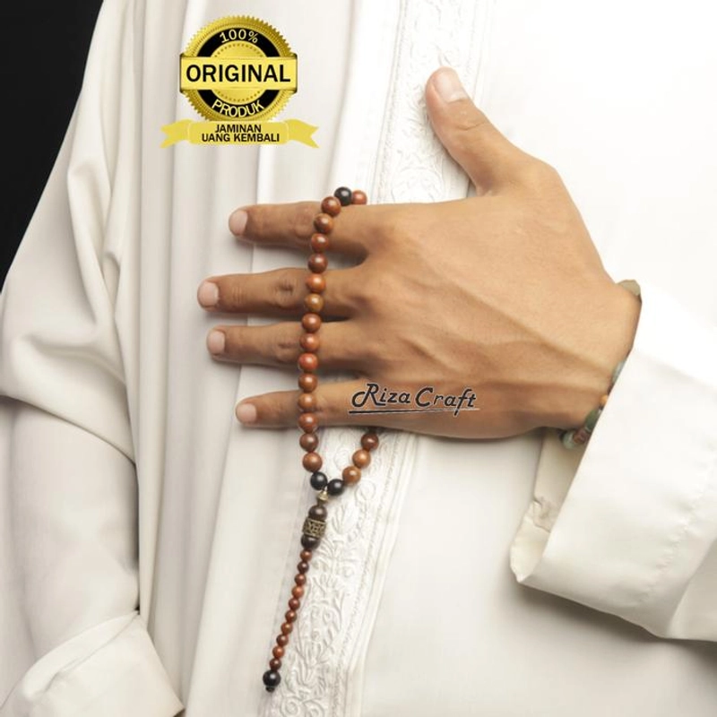 Product image Riza Craft - Tasbih Kayu Kokka Kaukah Kokkah ASLI Arab Turki Mesir 33 Butir Mewah Elegan Pria Wanita Standard Coklat