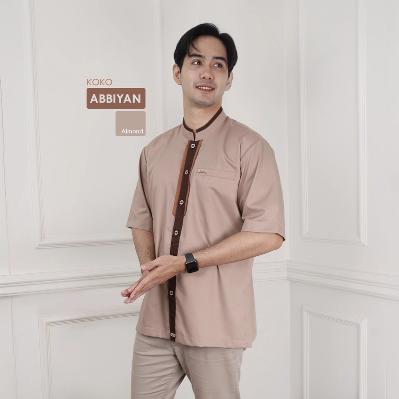 Product image Baju Koko Dewasa Lengan Pendek Abbiyan XS Almond