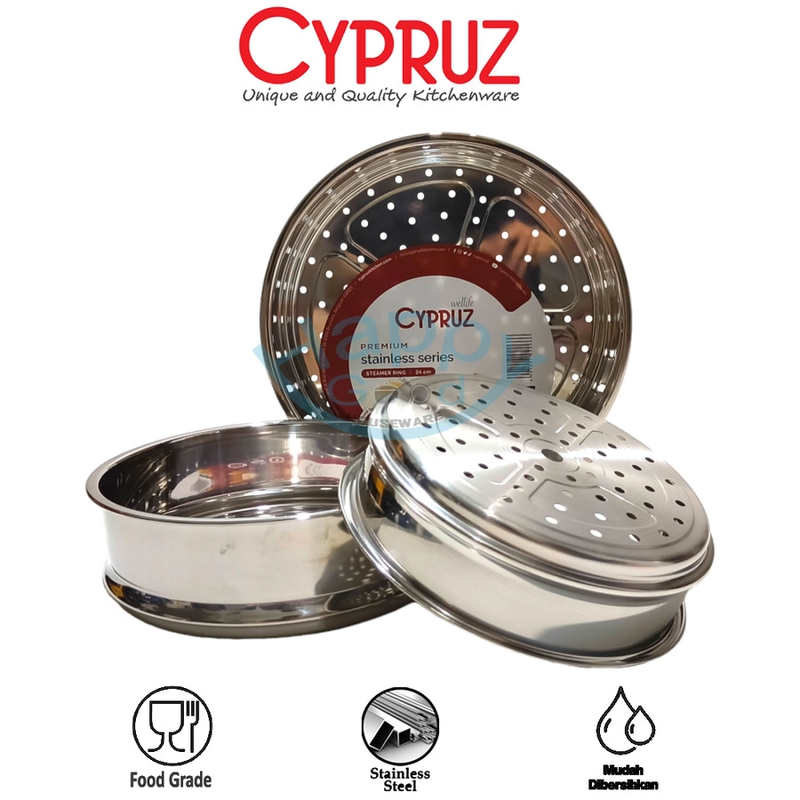 Product image Cypruz Official - Cypruz 28cm Steamer 60X1 SR-0028 Medium Stainless Steel