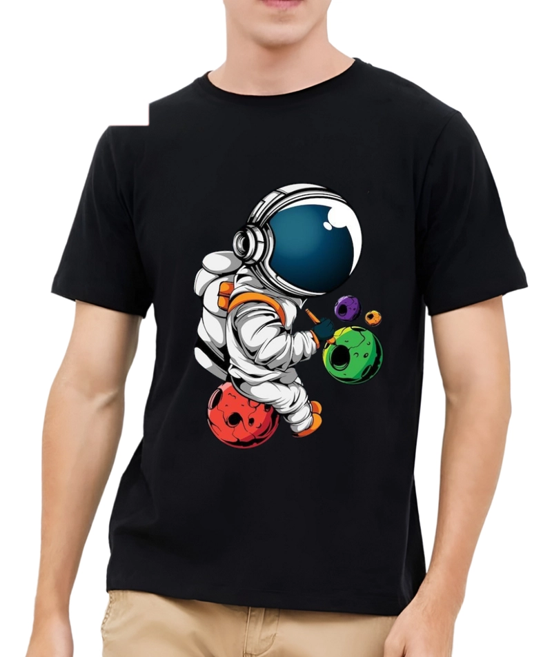 Product image astro - Kaos Pria Gambar 3Dimensi Astronot 2 M HITAM