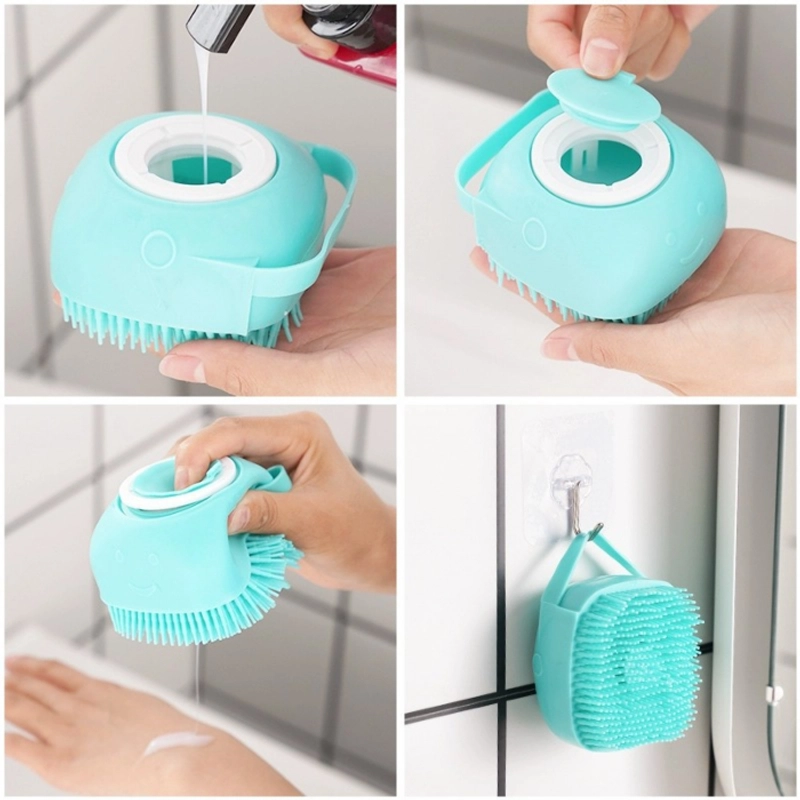 Product image KAMJE Spons Sponge Badan Sikat Mandi Silikon Lembut Shower Brush Dengan Dispenser Tempat Refil Sabun KMJ132 KUNING