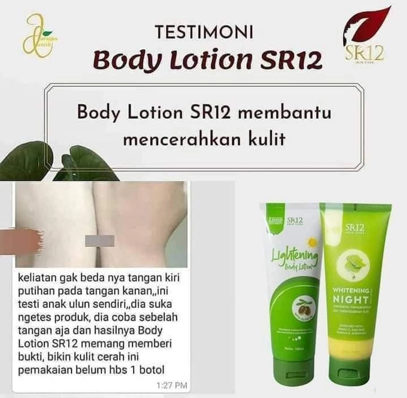Product image SR12 Lightening Body Lotion SPF 30 PA++ Mencegah Kulit Belang 50 ml Lightening