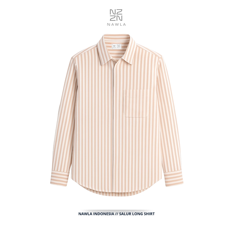 Product image NAWLA - Kemeja Salur Lengan Panjang S Mustard
