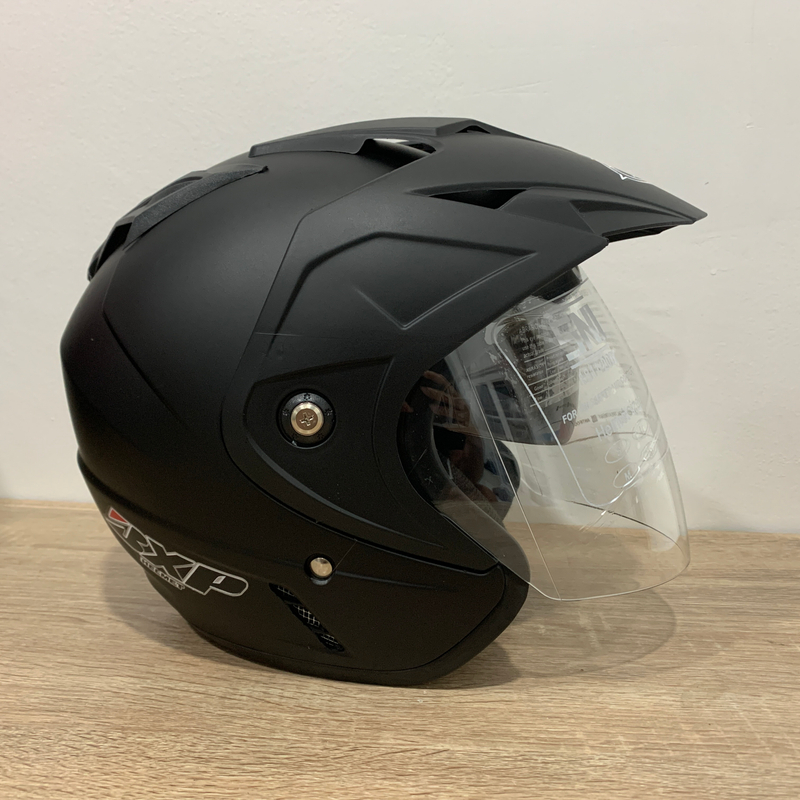 Product image Helm JP7 Hitam Doff - Double Visor (Kaca Clear & Smoke) Helm SNI Helem Dewasa L JP7 Hitam Doff
