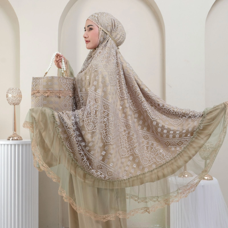 Product image SRIAYU COLLECTION - MUKENA BRUKAT QWINZA 2 NEW BY SRIAYU ALL SIZE KHAKI