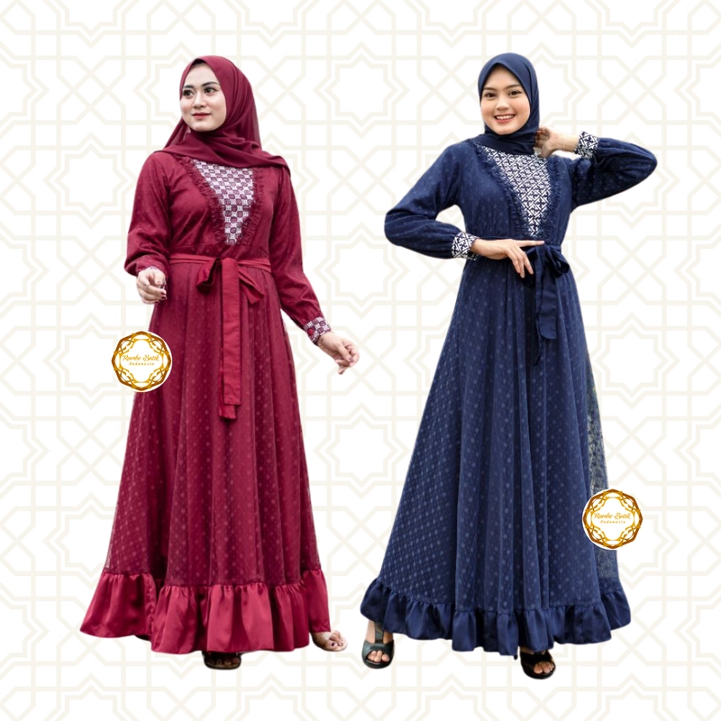 Product image New Variasi - Couple Gamis Ayuma BEST SELLER - Bisa Beli Pisah Kemeja Saja Size M Merah