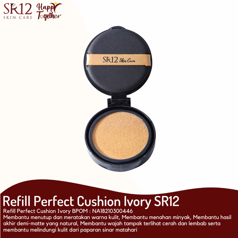 Product image SR12 Cushion SPF 30 Full Coverage Tahan Lama Dan Mencerahkan Kulit 15gr Refil Ivory