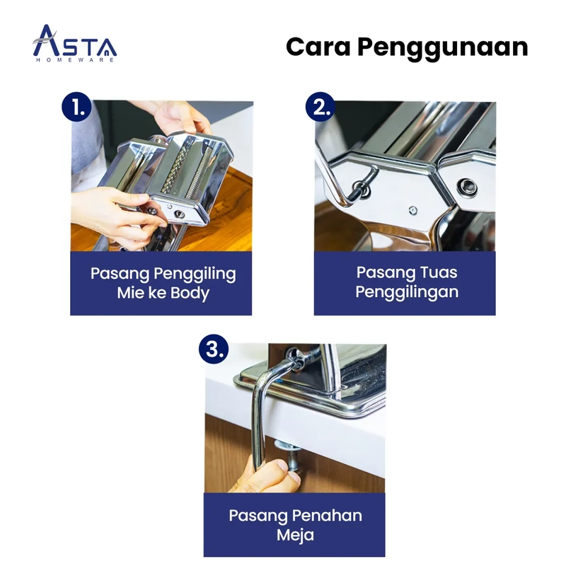 Product image Asta Homeware - Asta Gilingan Mie Pasta Maker Small Silver 2600 Silver