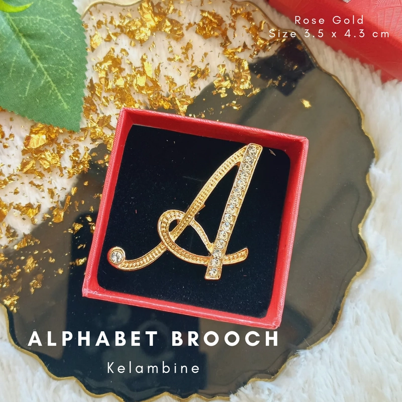 Product image Kelambine - (Free Bros Dagu atau Tuspin) Alphabet Brooch Reborn Premium Free Box Alphabet Reborn A