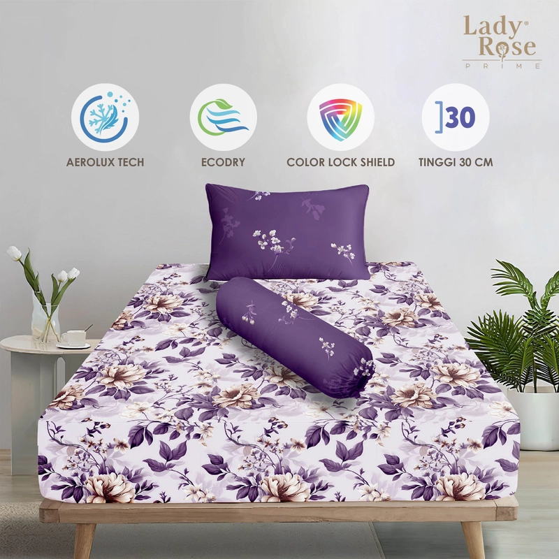 Product image LADY ROSE OFFICIAL - Lady Rose Prime - Bed Cover Set Petunia 120x200x30 Single Fitted