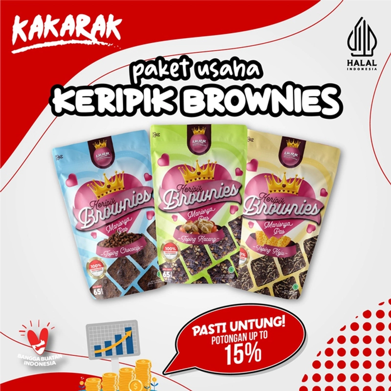 Product image Kakarak Official - Keripik Brownies Makanan Ringan 85gr 3 pcs