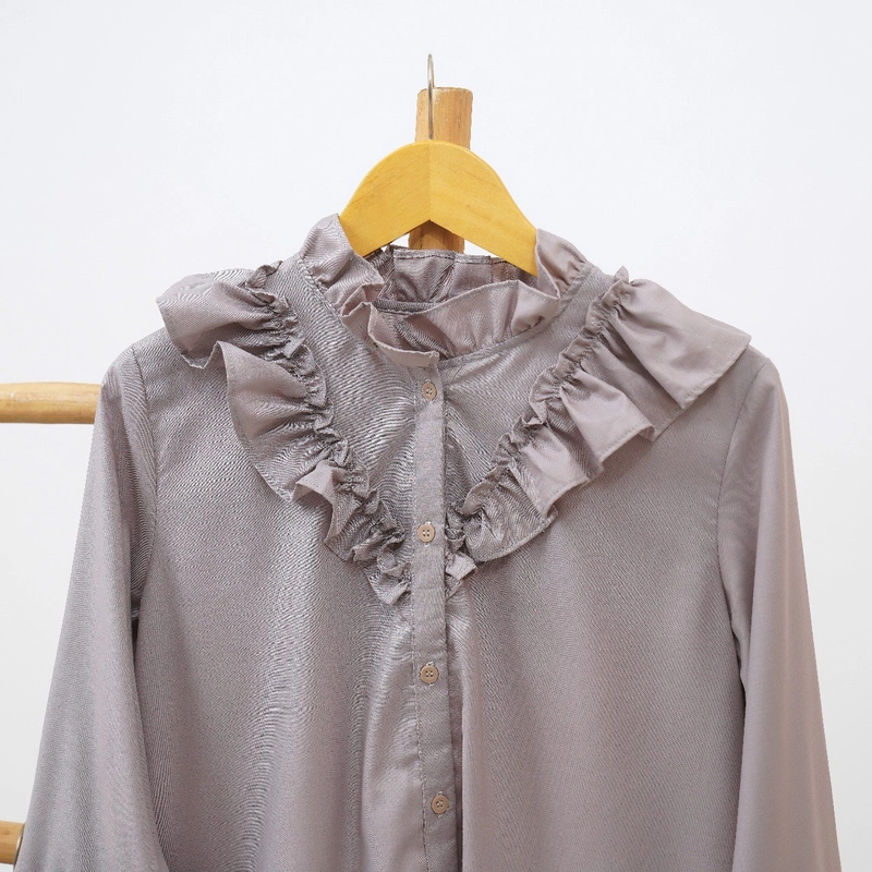 Product image byLayna Official - Baju Kemeja Wanita Ashley Blouse Allsize Grey