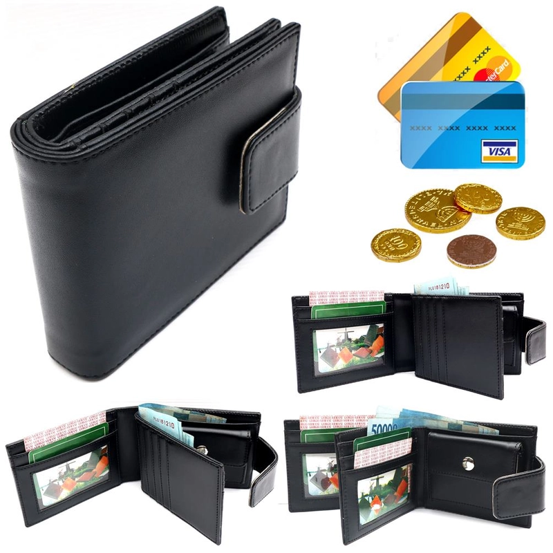 Product image Dompet Saku Pria Flip Square Leather Standar black