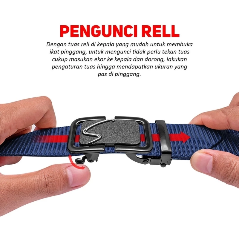 Product image KAHASIL - Ikat Pinggang Sabuk Gesper Pria Nylon Kanvas Kepala Besi Panjang 120cm KHBELT02 all variant ABU GELAP