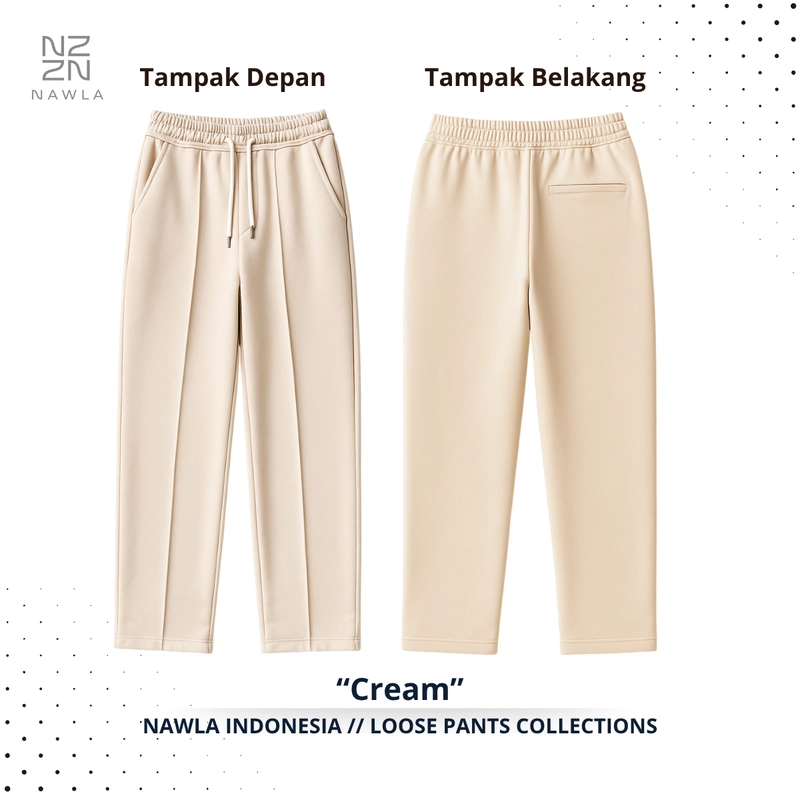 Product image NAWLA - Baggy Loose Pants Pleated Fit S Cream