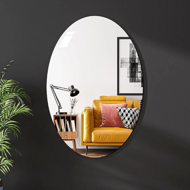 Product image KAMJE Stiker Sticker Cermin Rias Dinding Wallpaper Tempel Anti Pecah Kaca Miror Dekorasi Oval KMJ121 KMJ121 30 X 20 CM