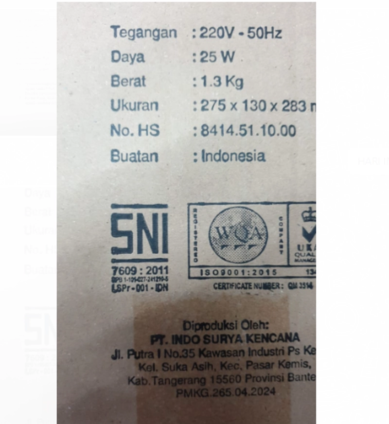 Product image UTAMAMEGA - Sanex Kipas Angin Kotak SBF813 Ukuran 8 Inch Type SBF-813