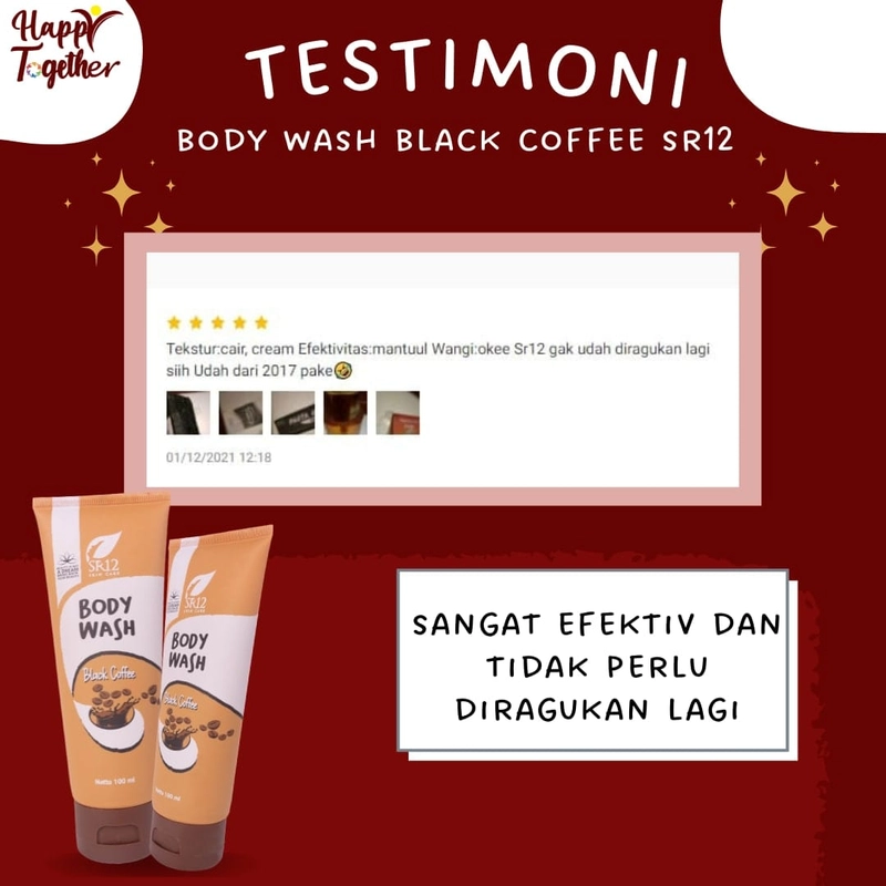 Product image SR12 Body Wash Black Cofffe Mencerahkan Dan Memudarkan Noda Hitam 100 ml Body Wash Black Coffee