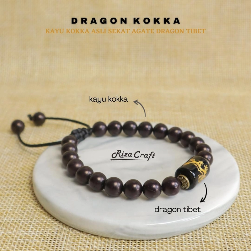 Product image Riza Craft - Gelang Kesehatan Kayu Kokka Kaukah Kokkah ASLI Turki Arab Mekah Pria Wanita Standard Hitam