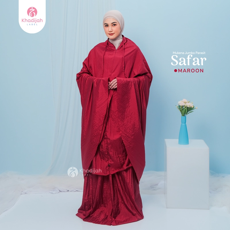 Product image Mukena Jumbo Safar Parasit 2 in 1 Size XXL Maroon