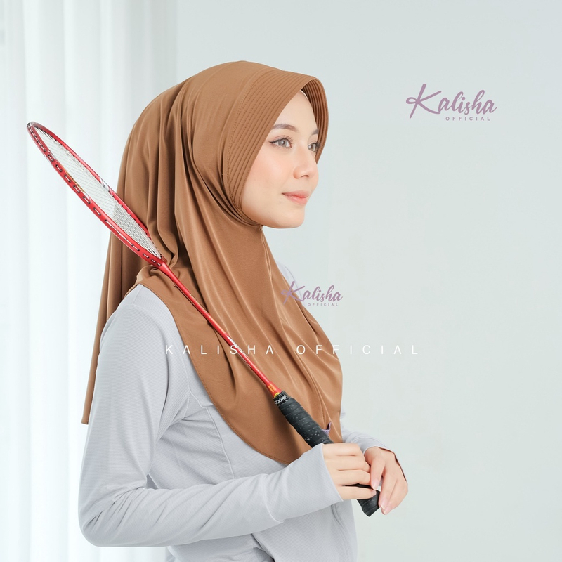 Kalisha official - Hijab Instan Fatima Jersey Penguin Geblus 300 Bronze