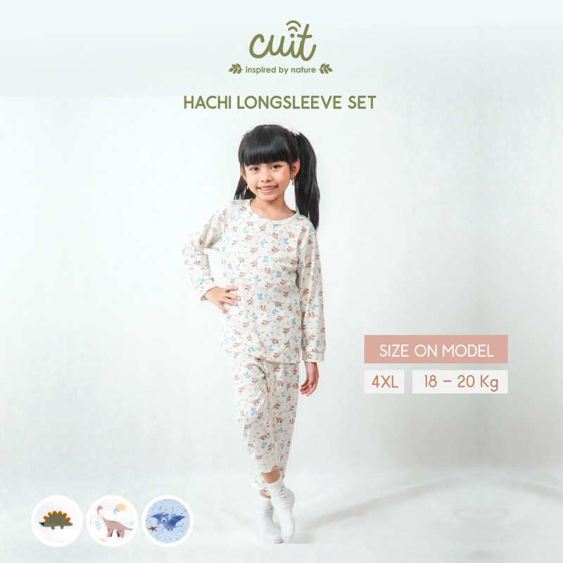 Product image Kintakun Baby - KINTAKUN BABY X CUIT Hachi Setelan Anak Bayi Tangan Panjang Celana Panjang Anak L (1-2 Tahun) Stego Green