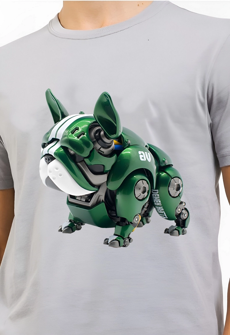 Product image astro - Kaos Pria Gambar 3Dimensi Bulldog Robot M ABU