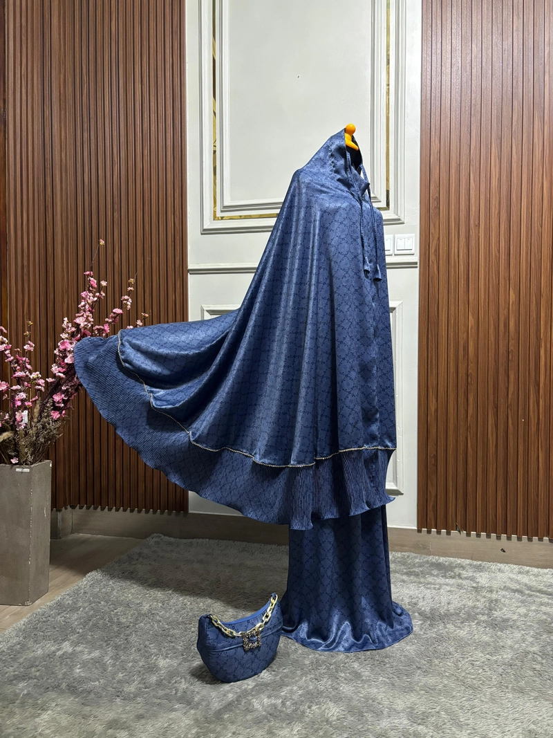 Product image SRIAYU COLLECTION - MUKENA SANTORINI 2 TERBARU ALL SIZE NAVY