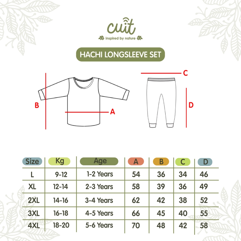 Product image Kintakun Baby - KINTAKUN BABY X CUIT Hachi Setelan Anak Bayi Tangan Panjang Celana Panjang Anak L (1-2 Tahun) Stego Green