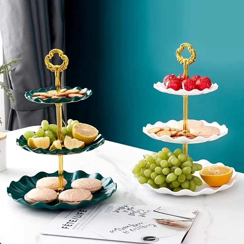 Product image Alcante - Rak Kue Susun 3 Tingkat Dessert Cake Rack Table Layer Round Square Universal Murah High Quality 3susun random