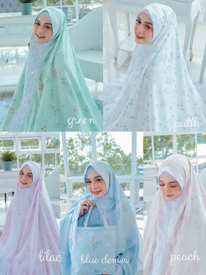 Product image AL Irsyad Store - MUKENA DALANOVA SIDNEY BLOSSOM Free Parfum Mymozza JUMBO GREEN