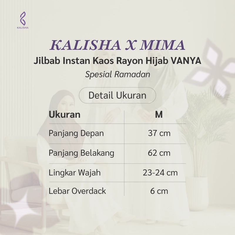 Product image Kalisha official - KALISHA X MIMA Jilbab Instan Kaos Rayon Hijab VANYA SIZE M Caramel