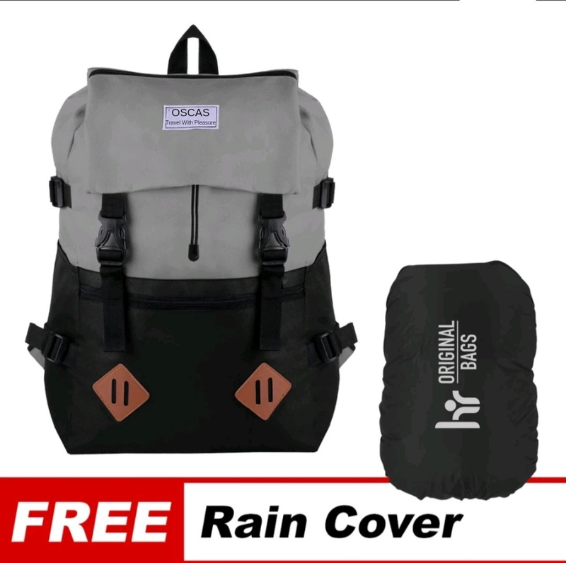 Product image Henfa.id - Tas Ransel Sekolah/Tas Kerja/Tas Kuliah/Tas Laptop/Tas Travel/Tas Punggung All Size Grey Black