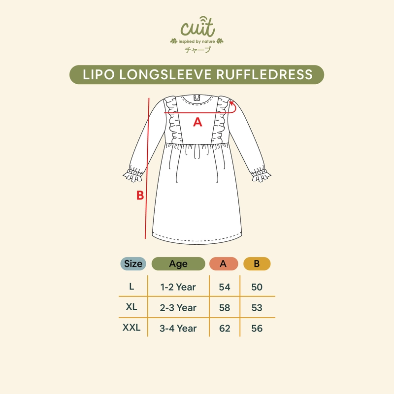 Product image CUIT Baby 1 - 4 Tahun Dress Tunik Anak Perempuan Tangan Panjang Lipo XXL Green