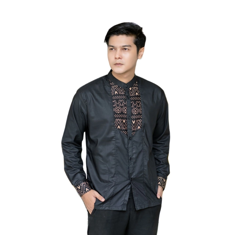 Product image Koko asakhi collection - KOKO LENGAN PANJANG- MOTIF BATIK DADA DAN PERGELANGAN M HITAM