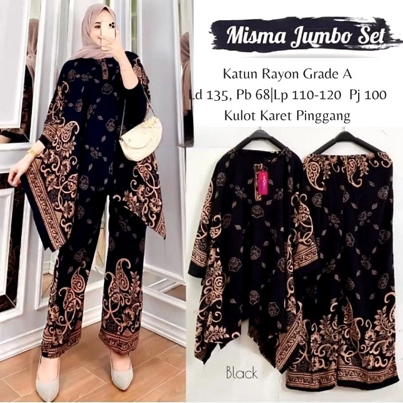 BATIK SETELAN WAKA MISMA JUMBO SET Allsize Hitam