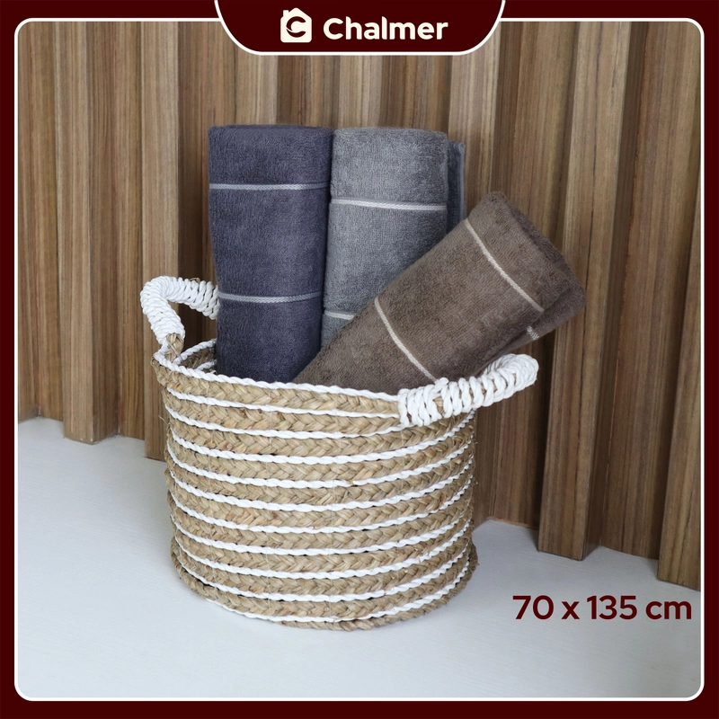 Product image Chalmer - Handuk Mandi Dewasa Chalmer 70 x 135 cm Handuk Motif Stripe 70 x 135 cm Dark Grey