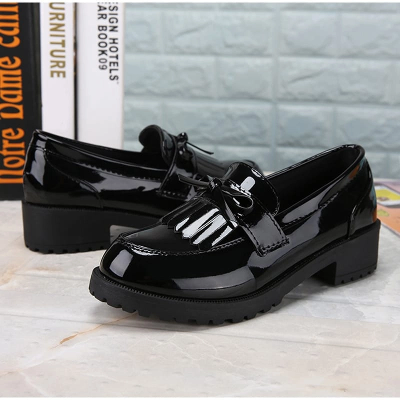 Product image LUXIA - Sepatu Flat Loafers Slip On Oxford Vita Rumbai Kasual Wanita Terbaru DM-006 37 HITAM