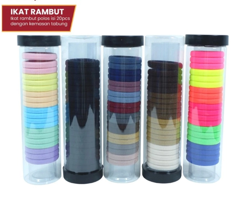 Product image Alcante - Ikat Rambut Donat Wanita Isi 20pcs Motif Polos isi20pcs random